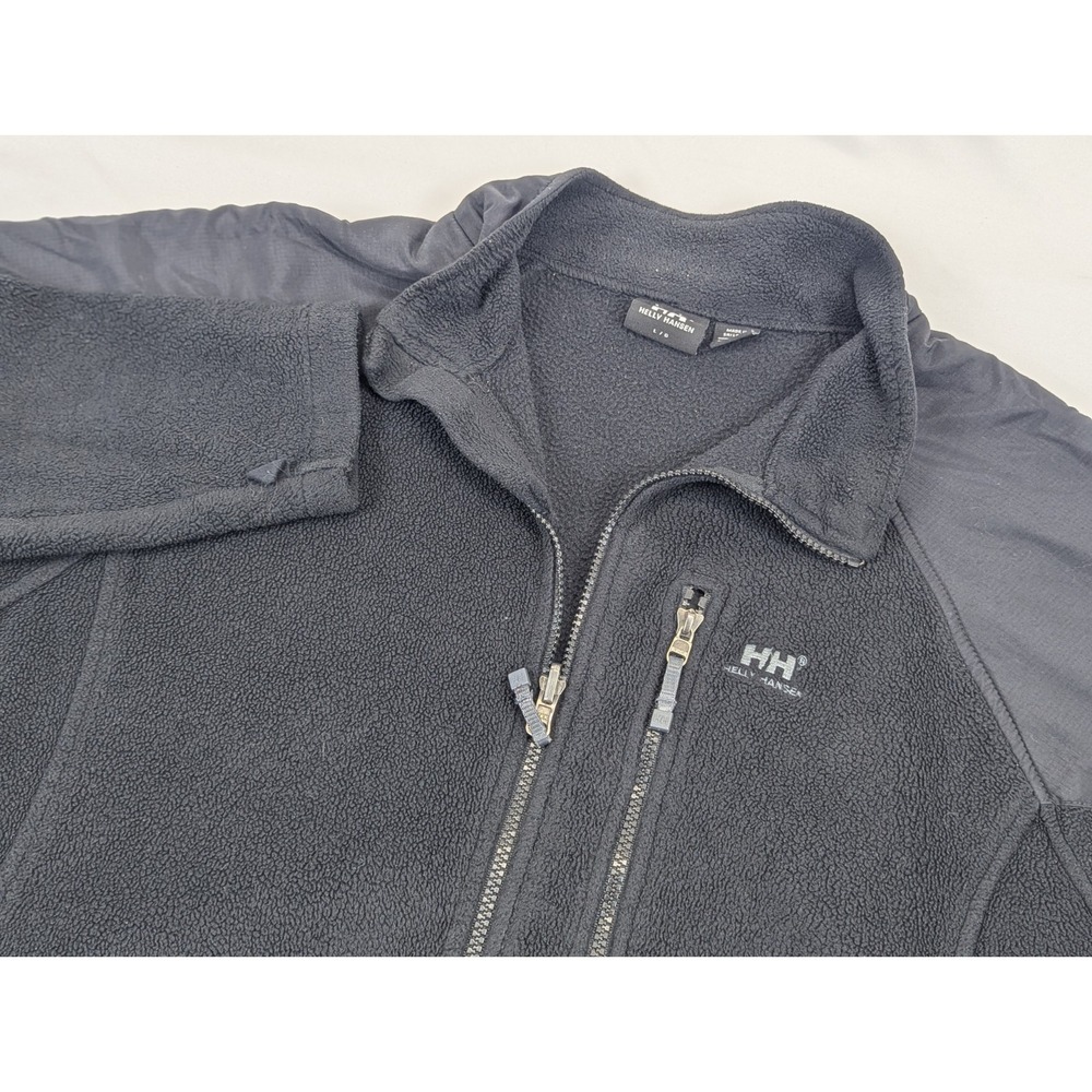 Helly Hansen Fleece Jacket Black Mens LG Panorama Pile Sherpa Full Zip Up Winter